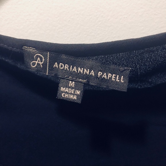 🌵Adrianna Papell | Navy Rosette Sleeve Blouse - Picture 4 of 7